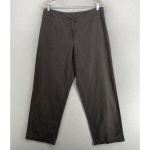 EILEEN FISHER Pants PM Petite Cotton Washed Canvas Straight Chino Trouser Gray